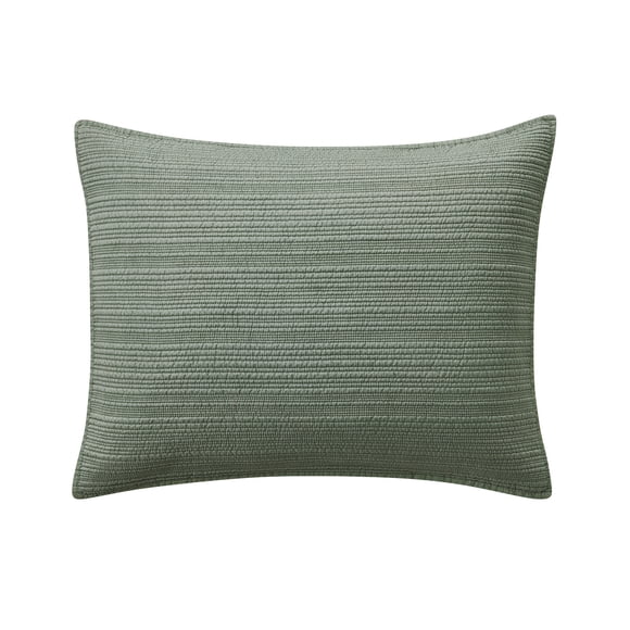 Mainstays Garment Washed Striped Pillow Sham, Standard, Light Green, 1 Pack