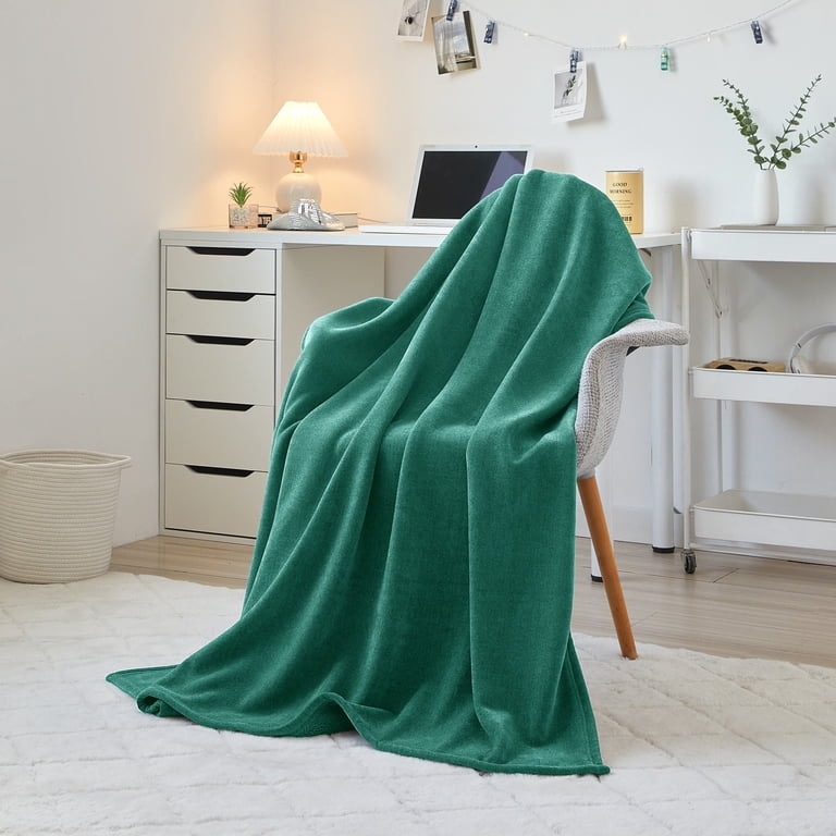 Mainstays Cozy Sweatshirt Chenille Throw Blanket, Green Lily, 50