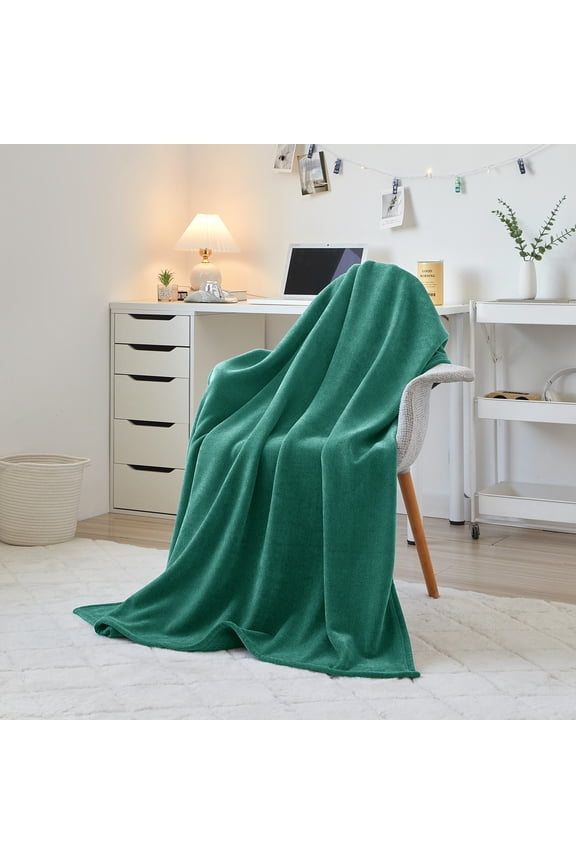Cozy Sweatshirt Chenille Throw Blanket, Green Lily, 50" x 60"