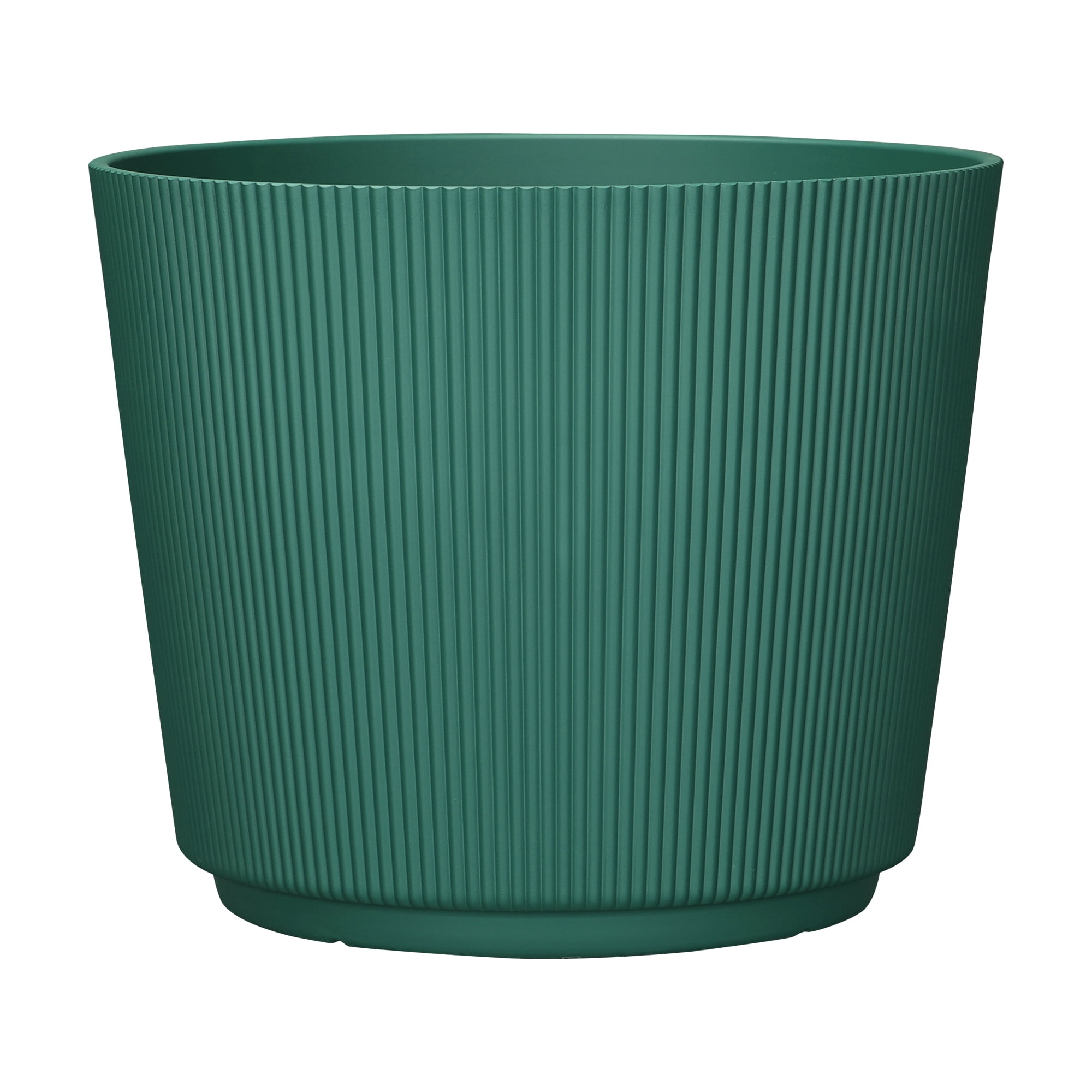 Mainstays Green Parker Recycled Resin Planter, 13.9in x 13.9in x 11.4in