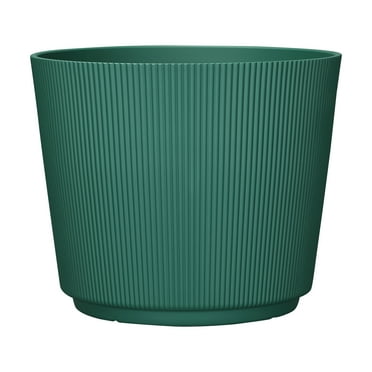 Mainstays Green Parker Recycled Resin Planter, 13.9in x 13.9in x 11.4in