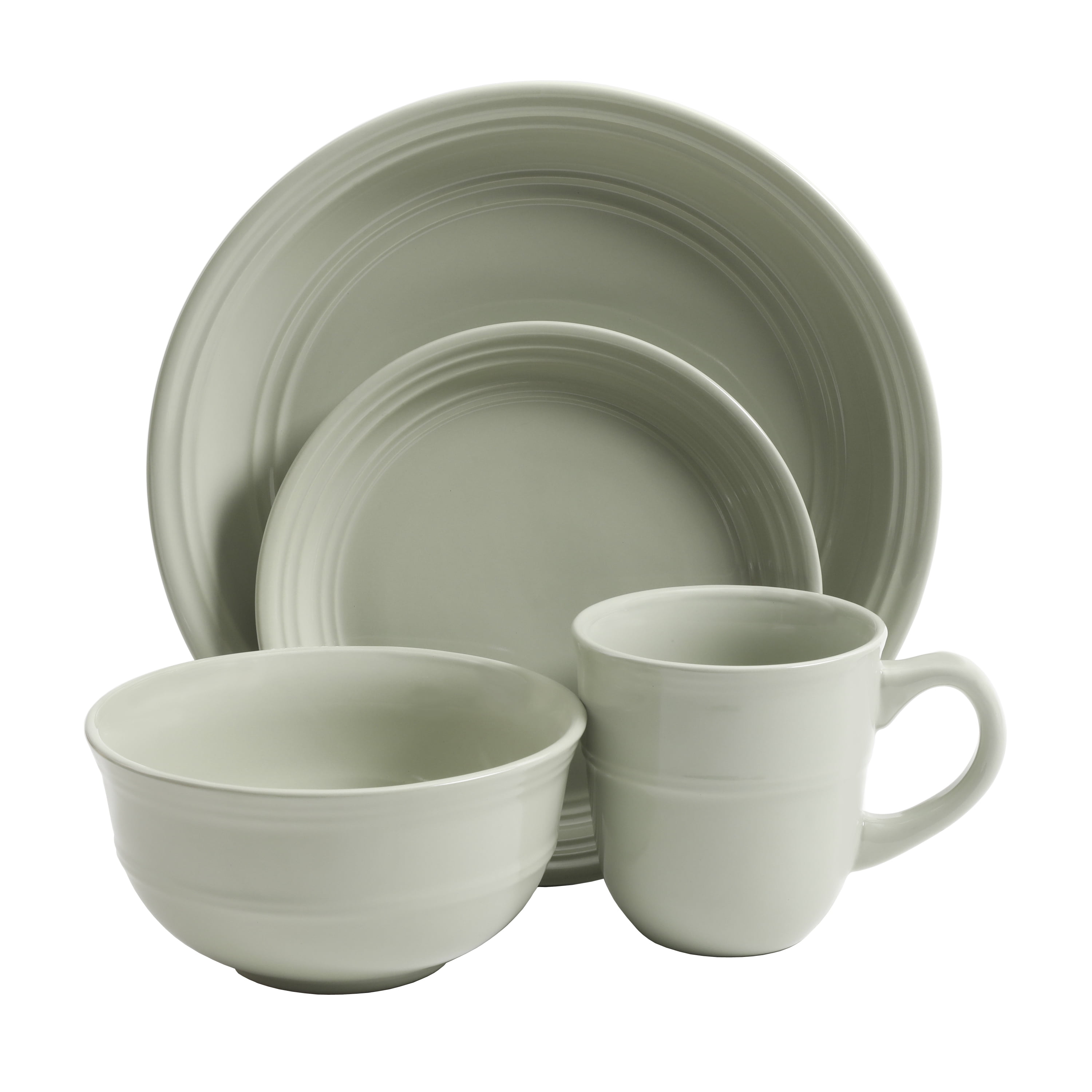 Mainstays Rainforest Green 16-Piece Stoneware Dinnerware Set