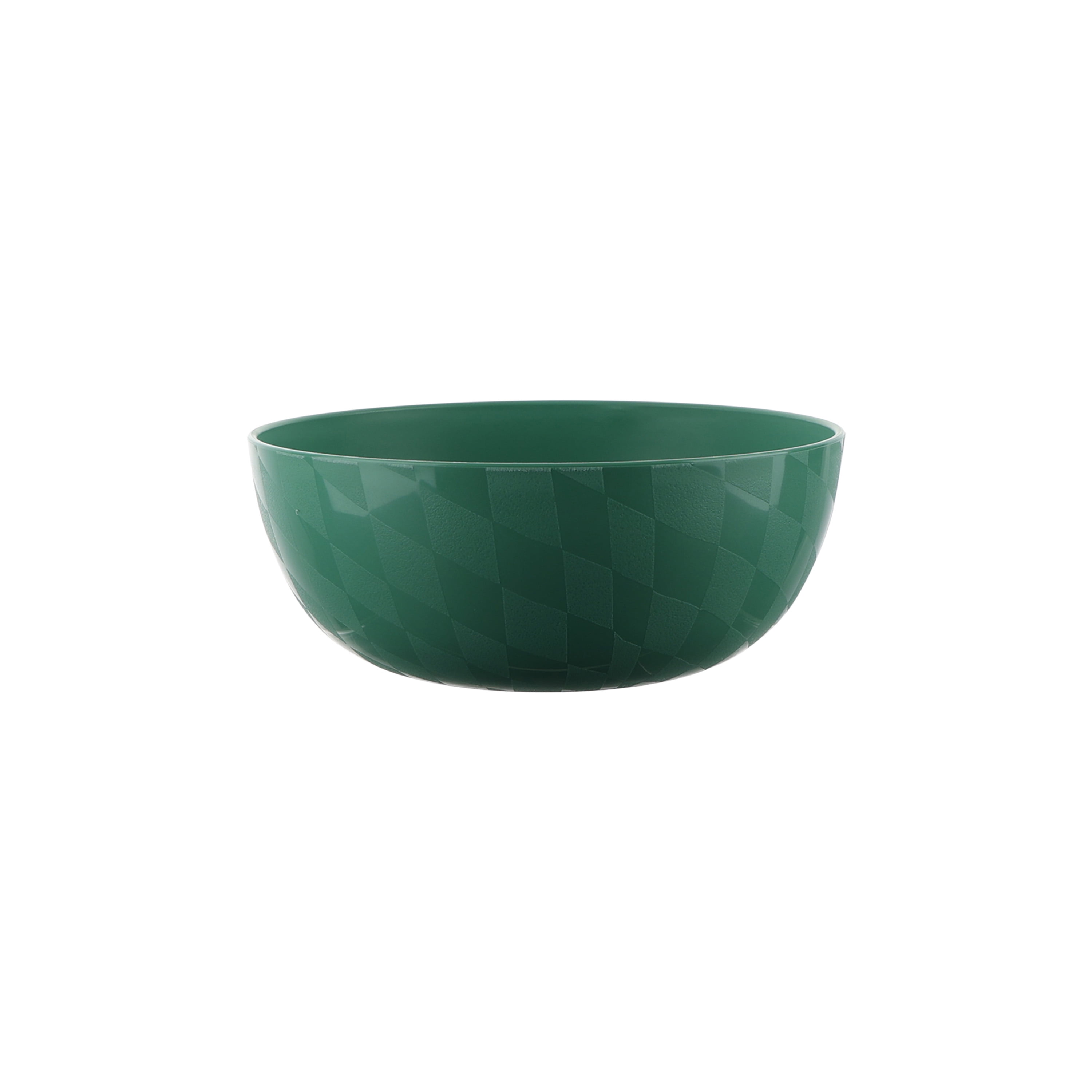 Mainstays - Green Round Plastic Cereal Bowl, Wavy Checkered Etched, 38-Ounce