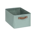 thumbnail interactive-video image 1 of Mainstays Green Sage Canvas Fabric Decorative Storage Basket with Handles, 15 in x 8 in x 11 in, 1 of 11