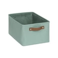 thumbnail interactive-video image 1 of Mainstays Green Sage Canvas Fabric Decorative Storage Basket with Handles, 15 in x 8 in x 11 in, 1 of 8