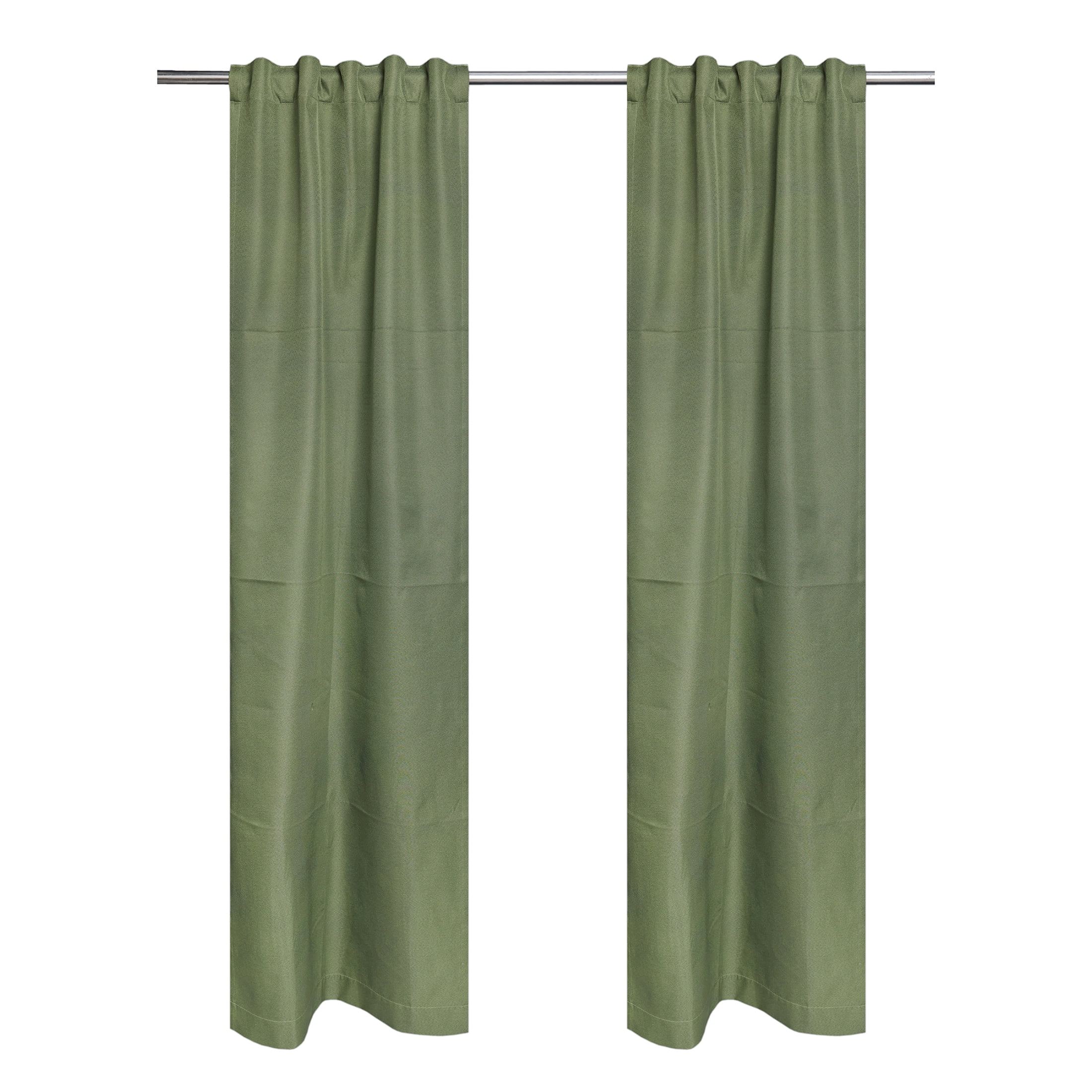 Mainstays Green Solid Blackout Rod Pocket with Back Tabs Curtain Panel Pair, Set of 2, 30" W x 63" L