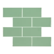Mainstays Green Subway Peel & Stick Mosaic Wall Tile 2.76 Sqft / pack
