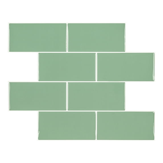 Mainstays Green Subway Peel & Stick Mosaic Wall Tile (2.76 Sqft / pack)