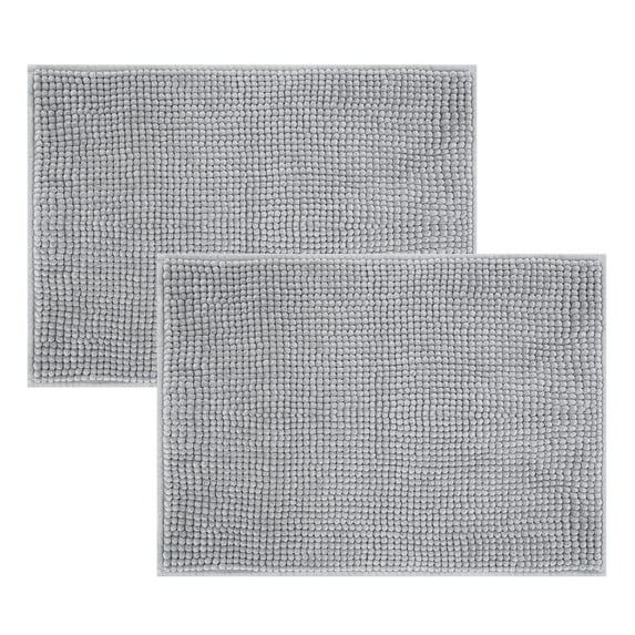 Mainstays Grey 2-Piece Chenille Noodle Bath Rug Set 17"x24"