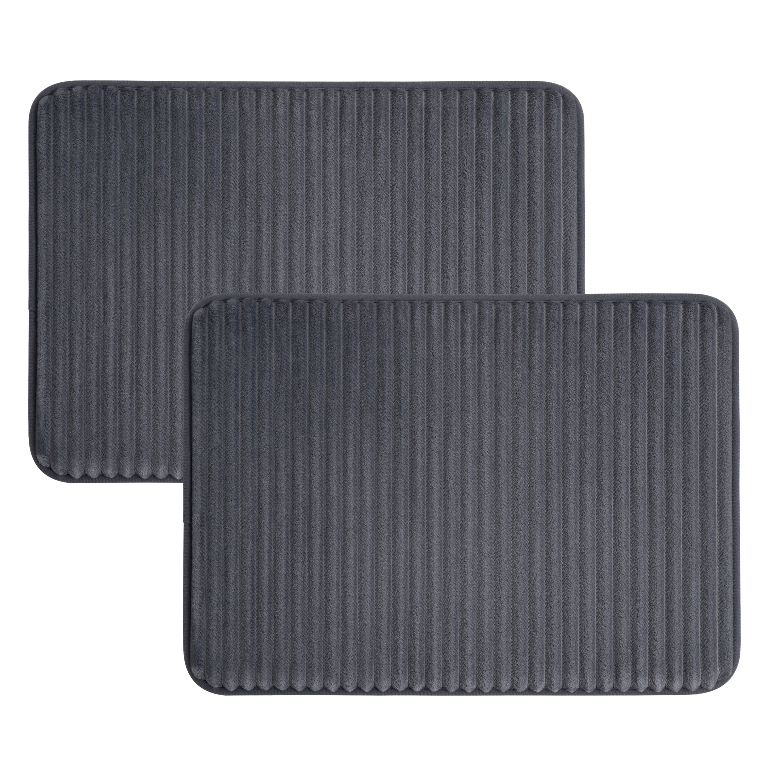Gray Performance Foam Bath Rug Set with Velvety Plush Fabric