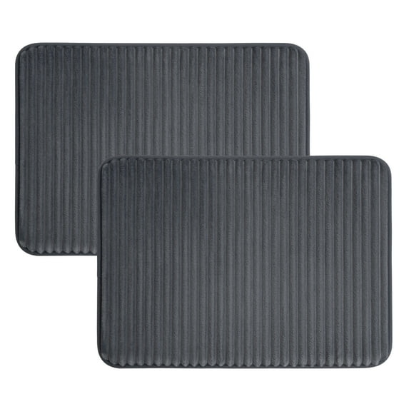 Mainstays Grey 2-Piece Performance Foam 20"x 32" Bath Rug Set