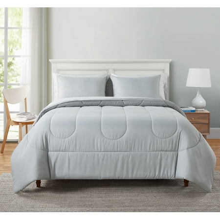 Mainstays Grey 7 Piece Bed in a Bag Comforter Set with Sheets, Full