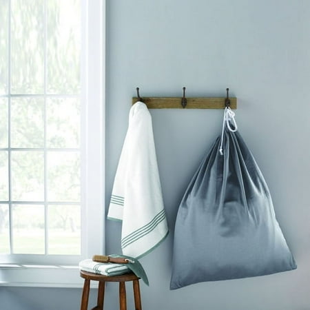 Mainstays Grey Flannel Drawstring Canvas Laundry Bag