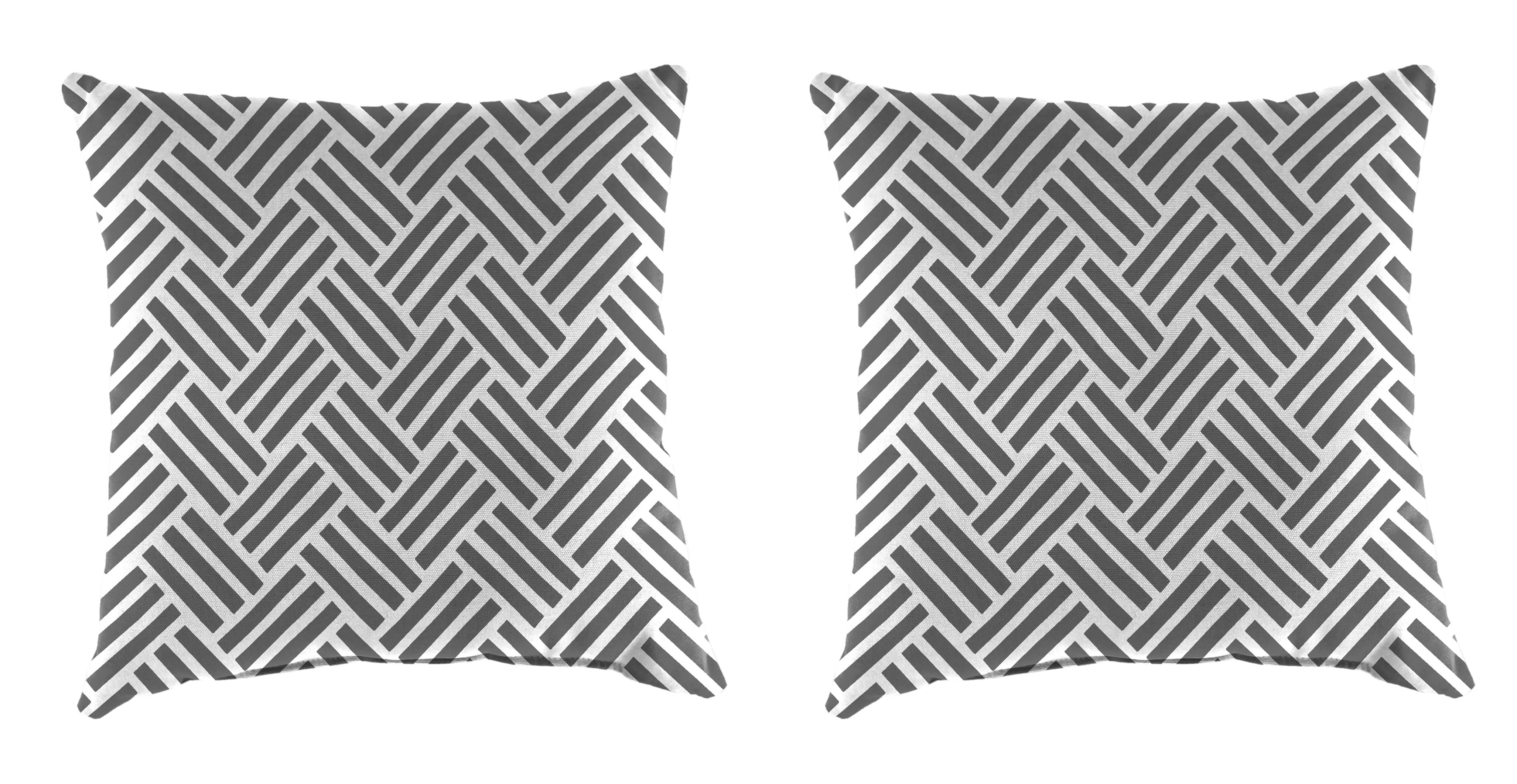 Mainstays Grey Herringbone Outdoor Toss Pillow Set of 2
