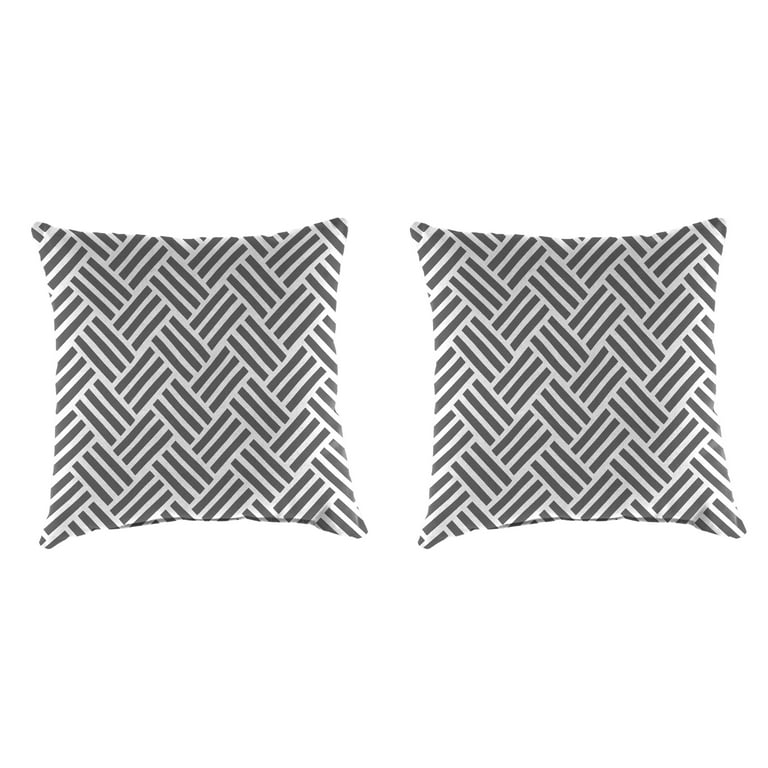 Mainstays Grey Herringbone Outdoor Toss Pillow Set of 2