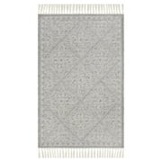 Mainstays Grey Medallion Non-Skid Indoor 27" x 45" Accent Rug with Fringe - Grey/Ivory