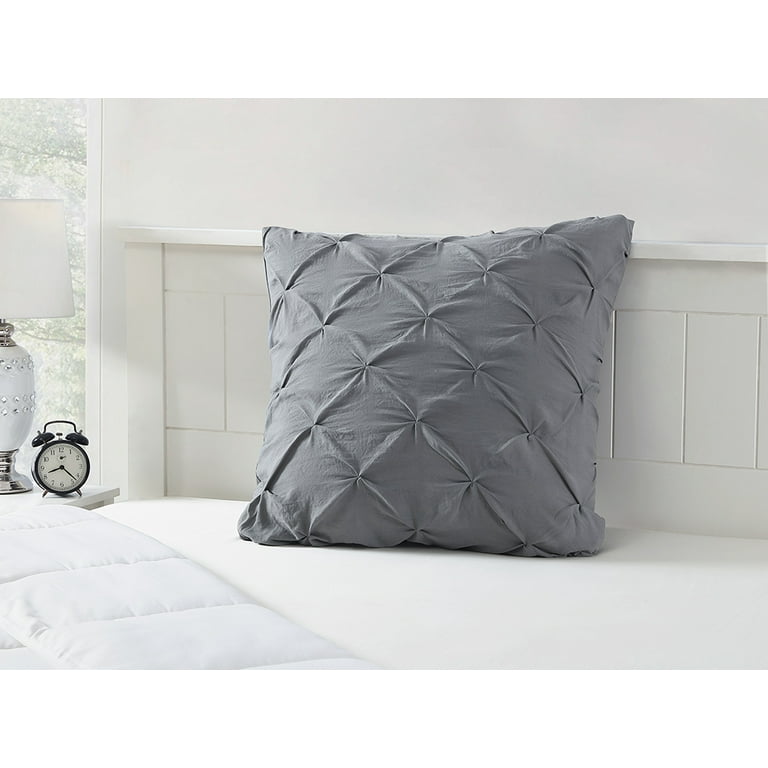 Mainstays Grey Pintuck Diamond Pleat Microfiber Sham Euro Sham