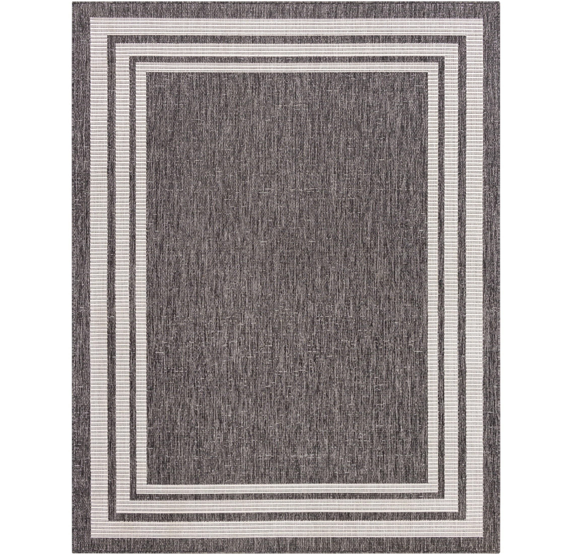 Mainstays Grey and White Bordered Indoor/Outdoor Rug, 5'x7' - Walmart ...