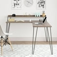 thumbnail image 1 of Haven L Desk with Riser, Distressed Gray Oak, 1 of 9