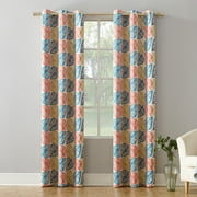 Mainstays Blackout Grommet Single Curtain Panel, 1 Panel, Beige Multicolor Leaves, 40"W x 95"L