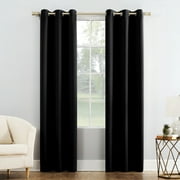 Mainstays Grommet Blackout Single Curtain Panel, Black, 40"W x84"L