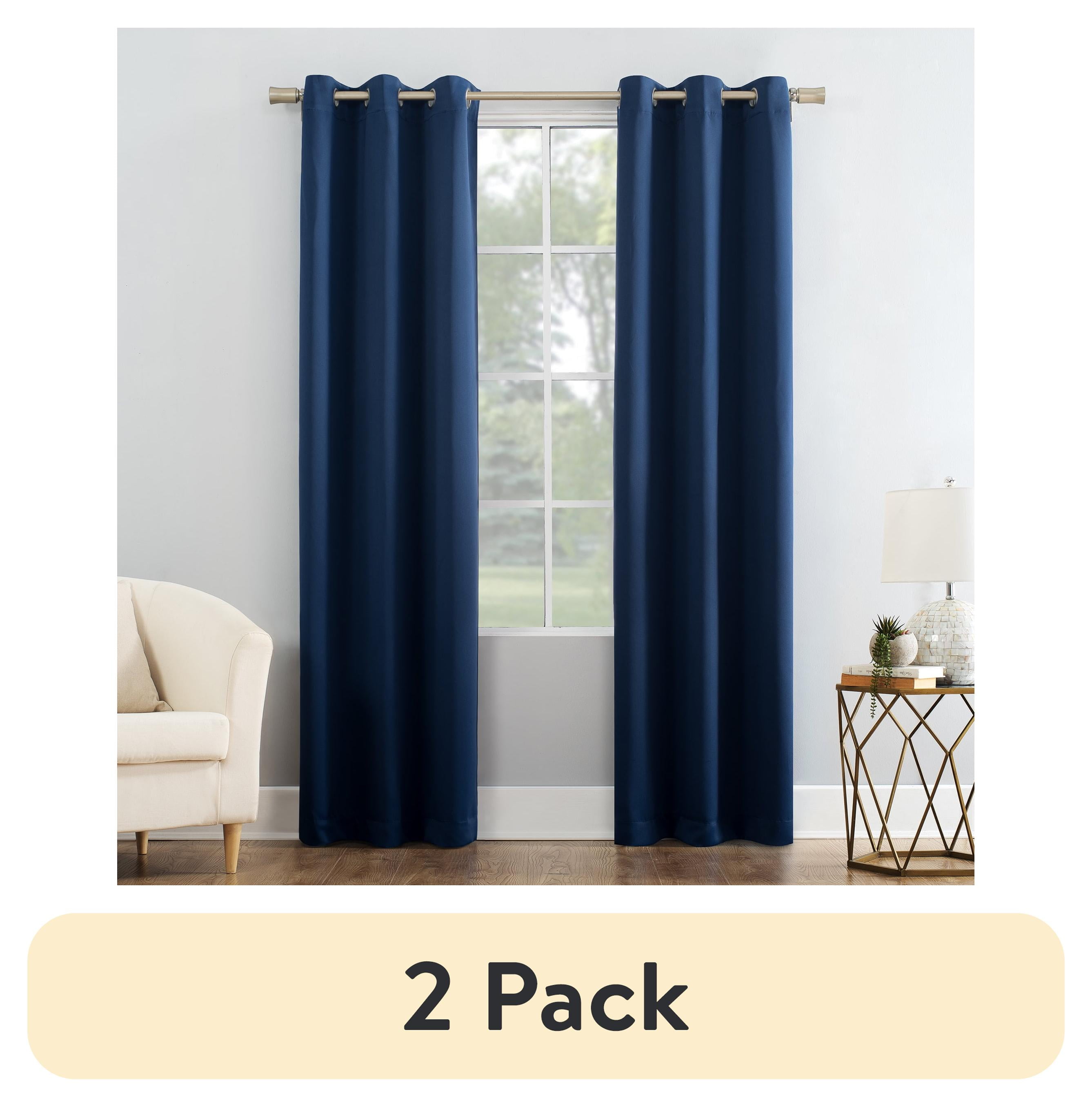Blue 84" Grommet Blackout Polyester Window Panel