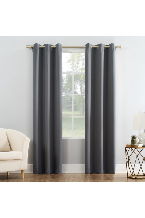 Blackout Grommet Single Curtain Panel, 1 Panel, Gray, 40"W x 63"L