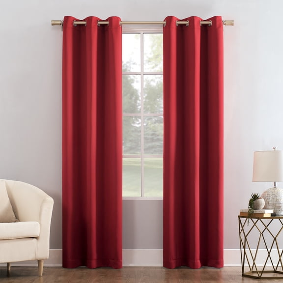 Mainstays Blackout Grommet Single Curtain Panel, 1 Panel, Red, 40"W x 95"L