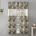 thumbnail image 1 of Mainstays Semi Sheer Curtain Tier Pair and Valance Set, 3 Piece Ready Made Kitchen Curtains, Taupe/Leaf, 54" W x 36" L, 1 of 7