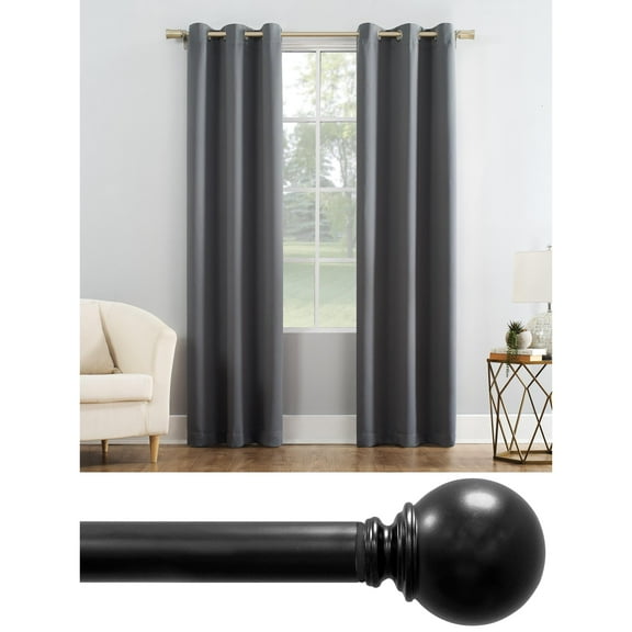 Mainstays Grommet Single Panel w/ Mainstays 1 inch Ball Rod