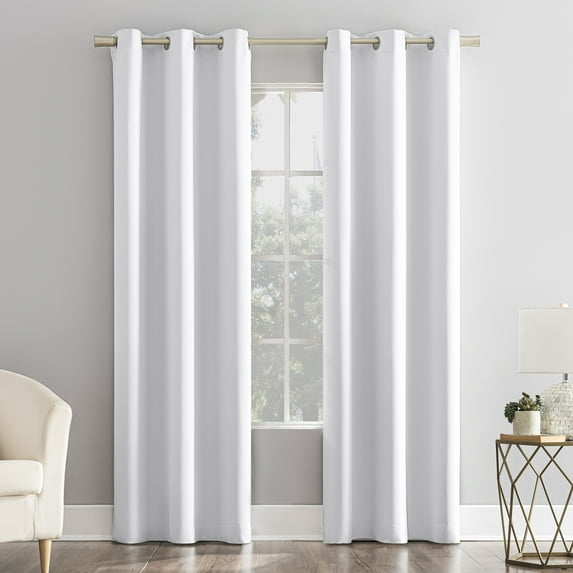 Mainstays Blackout Grommet Single Curtain Panel, 1 Panel, White, 40"W x 108"L