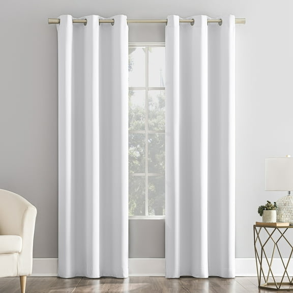 Mainstays Blackout Grommet Single Curtain Panel, 1 Panel, White, 40"W x 95"L
