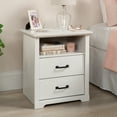 thumbnail interactive-video image 1 of Mainstays Harrington 2 Drawer Nightstand, White Wood Finish, 1 of 15