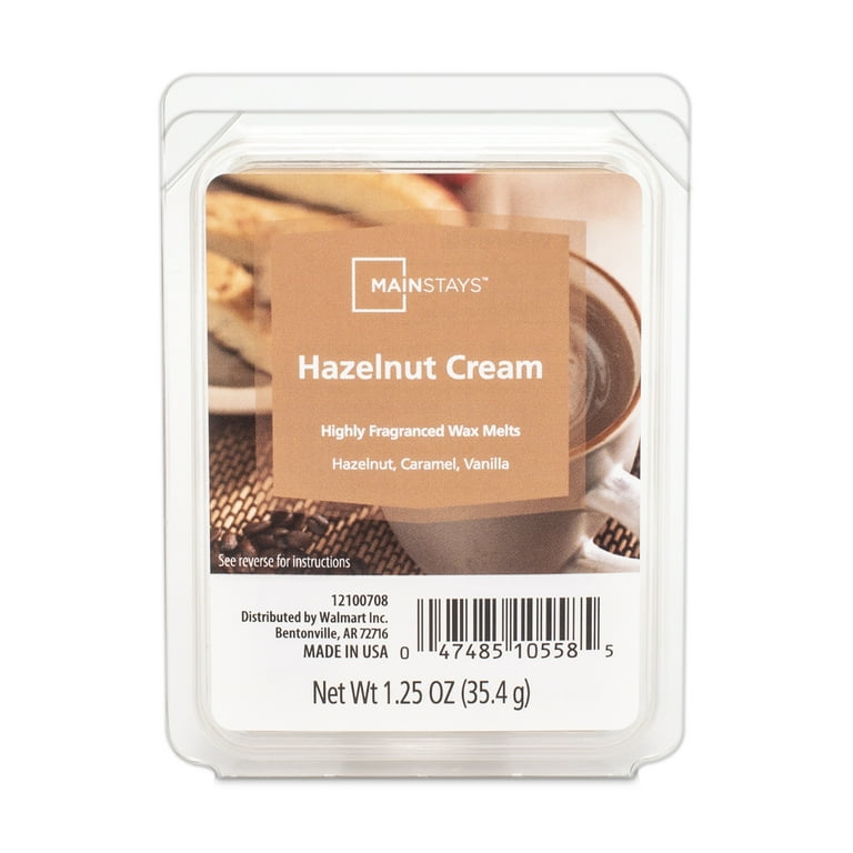 Mainstays Hazelnut Cream 6 Cube Wax Melts 1.25 oz with Hazelnut