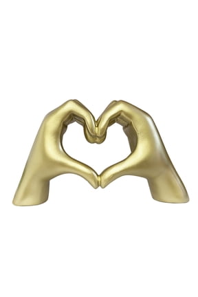 Heart Hands 9” Home Decor Gold Resin Figurine