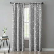 Mainstays Heathered Embroidery Sheer Curtain Panel Pair, 37" x 84", Gray