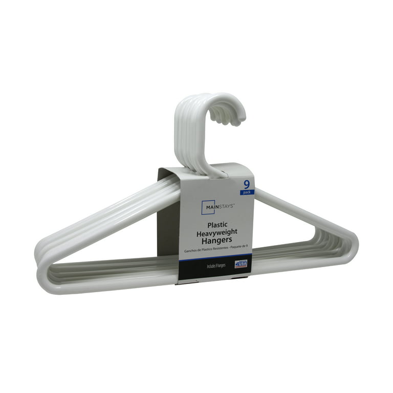 https://i5.walmartimages.com/seo/Mainstays-Heavy-Weight-Clothing-Hangers-9-Pack-White-Heavy-Duty-Durable-Plastic_fe055fd7-2b30-4b79-a0c6-47ca733762fd.d573488a8123c4efeb8fa60b01bca65f.jpeg?odnHeight=768&odnWidth=768&odnBg=FFFFFF