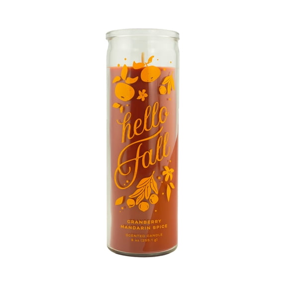 Mainstays Hello Fall Scented Candle, Cranberry Mandarin Spice Scent Aromatic Candle, 9 oz