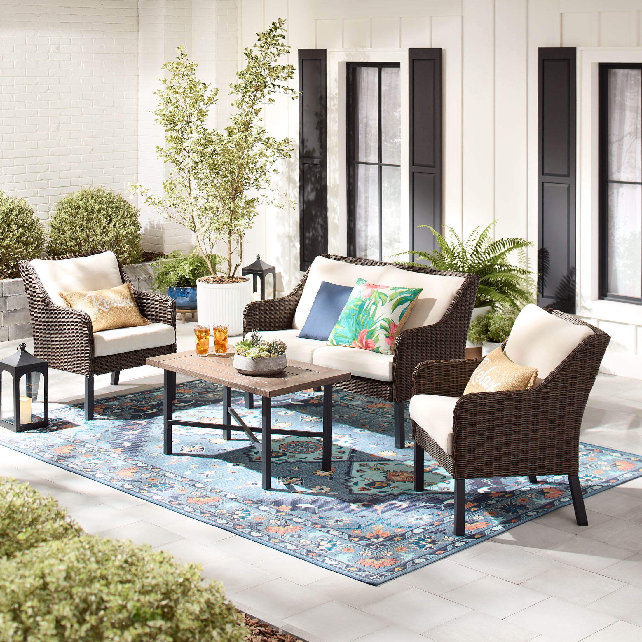 Mainstays Henderson 4-Piece Outdoor Conversation S