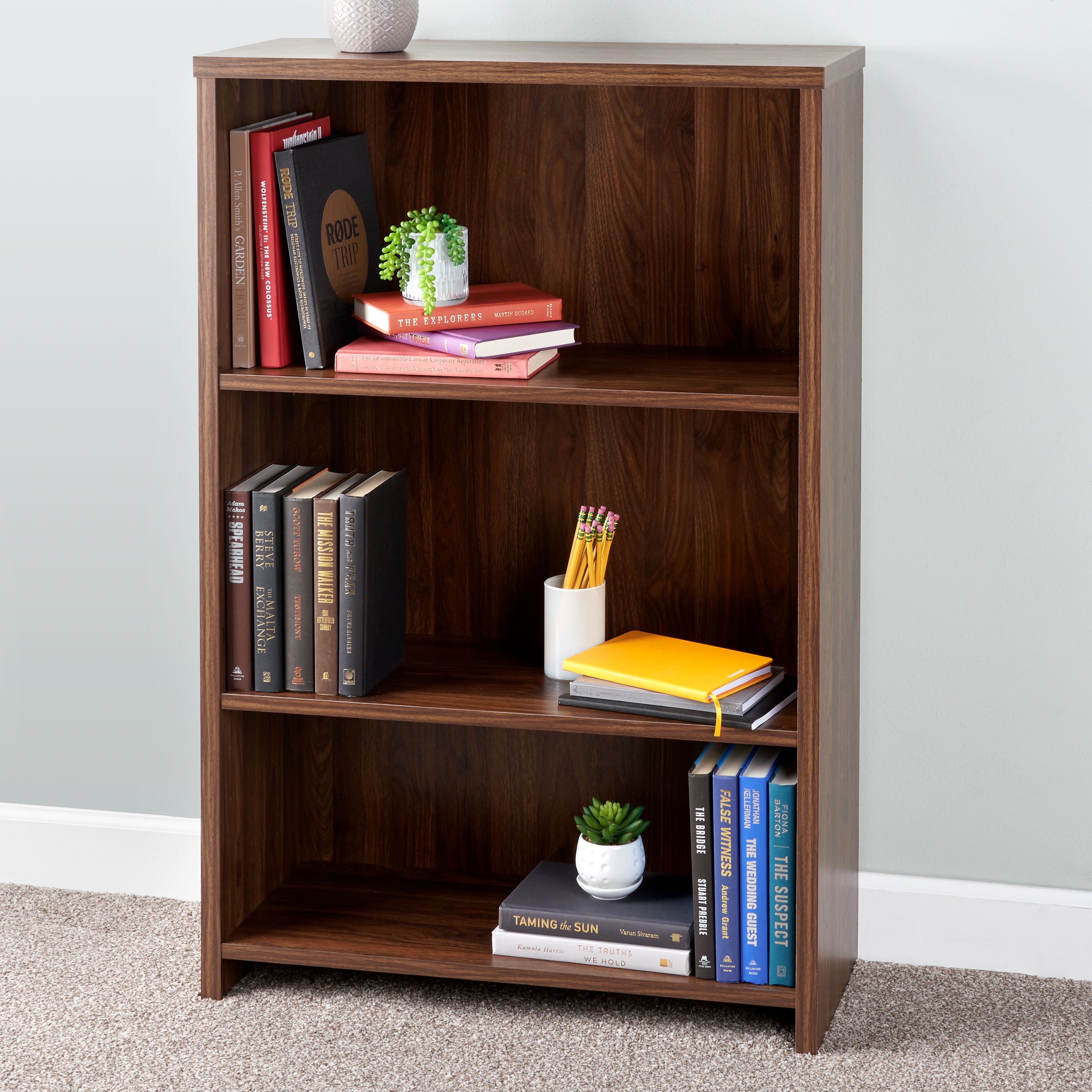 Mainstays heritage 3 shelf bookcase deals