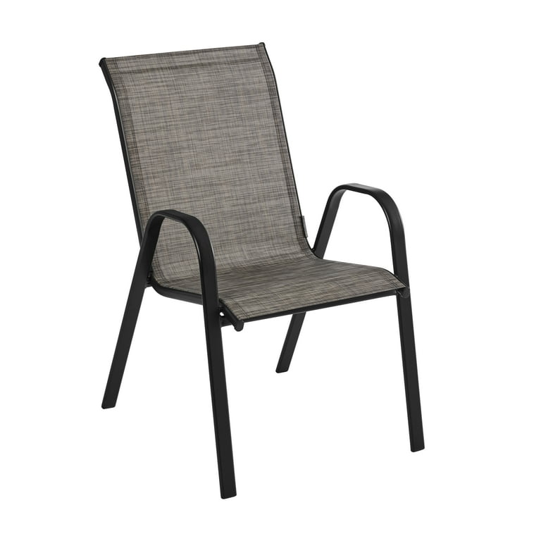 Mainstays Heritage Park Steel Outdoor Stacking Chair, Grey Mainstays Heritage Park Steel Outdoor Stacking Chair, Grey