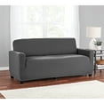 thumbnail image 1 of Mainstays Herringbone Stretch-to-Fit Loveseat Slipcover, Fits 2 People, 1-Piece, Charcoal Black, 1 of 10