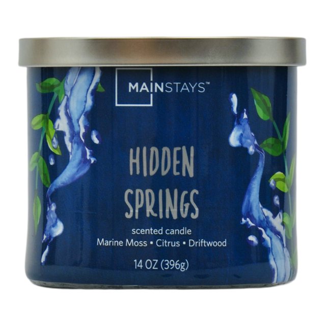 Mainstays Hidden Springs 3Wick Candle, 14 Ounce