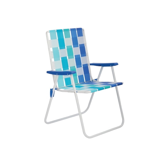 Mainstays Blue Multi High Back Steel Frame Folding Web Chair