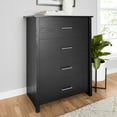 Mainstays Hillside 4Drawer Dresser, Black Finish