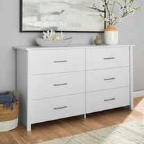 Mainstays Hillside 6-Drawer Dresser, Soft White Finish
