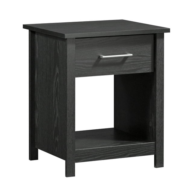 Mainstays Hillside Nightstand with Drawer, Black Finish