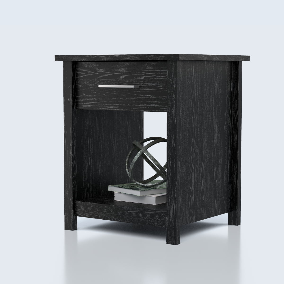 Mainstays Hillside Nightstand with Drawer, Blackwood Finish