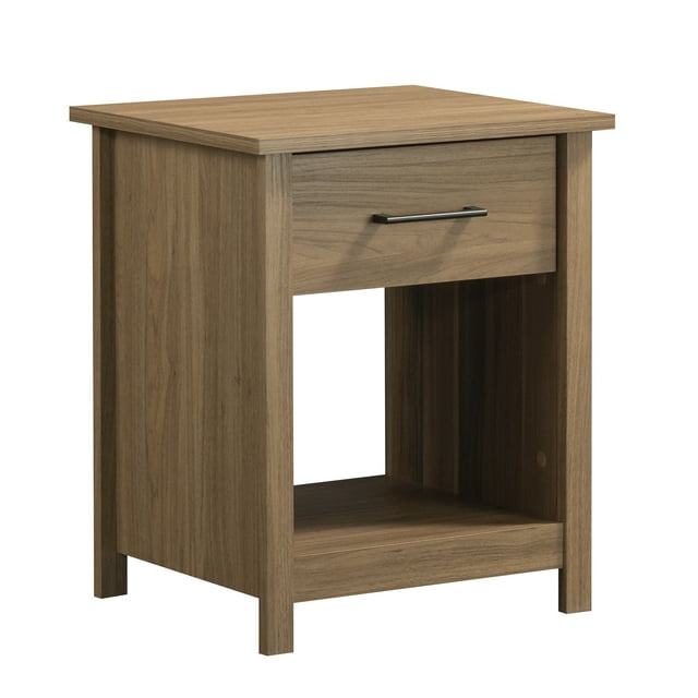 Mainstays Hillside Nightstand with Drawer, Walnut Finish