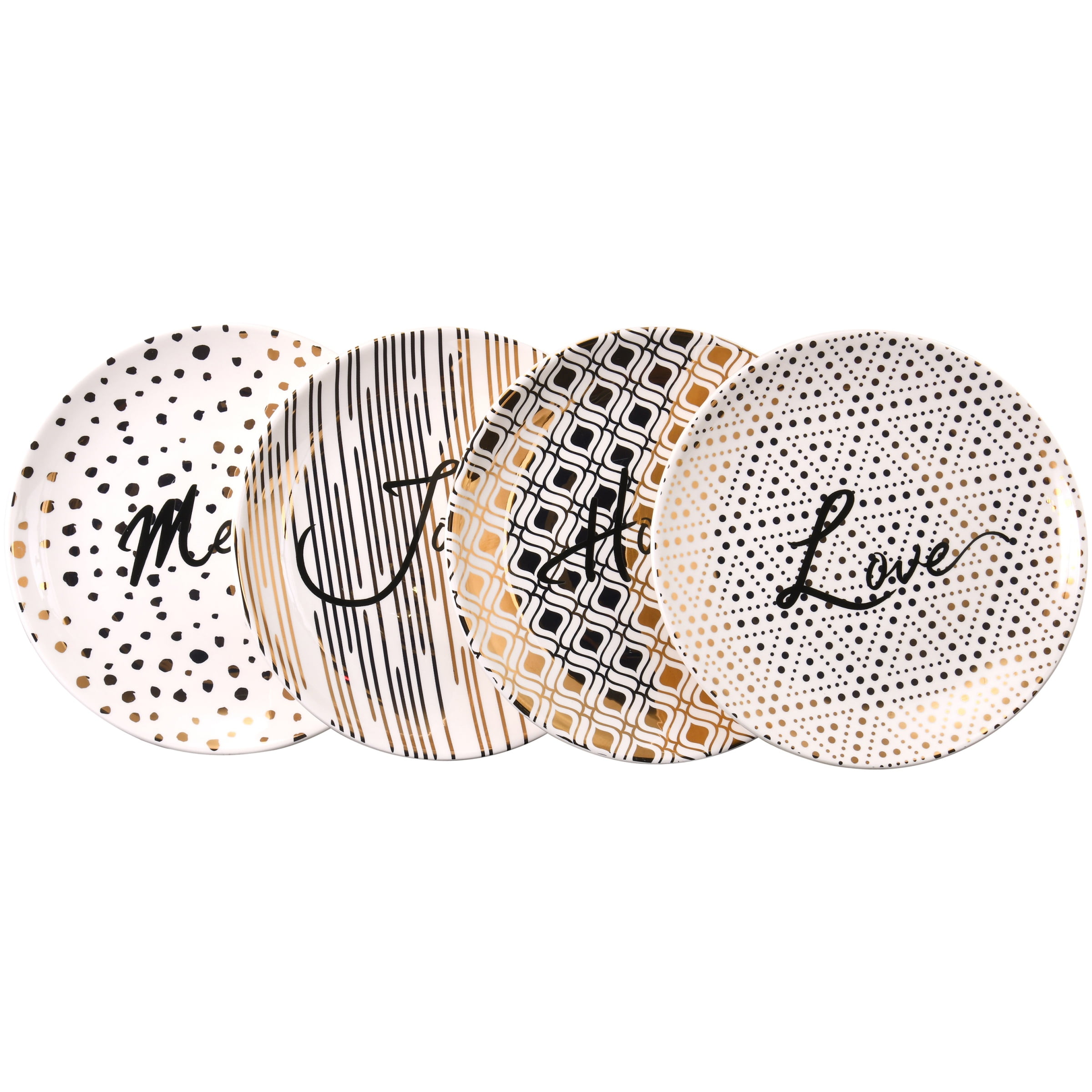 Mainstays Holiday Sentiments Microwave & Dishwasher Safe Salad Plate